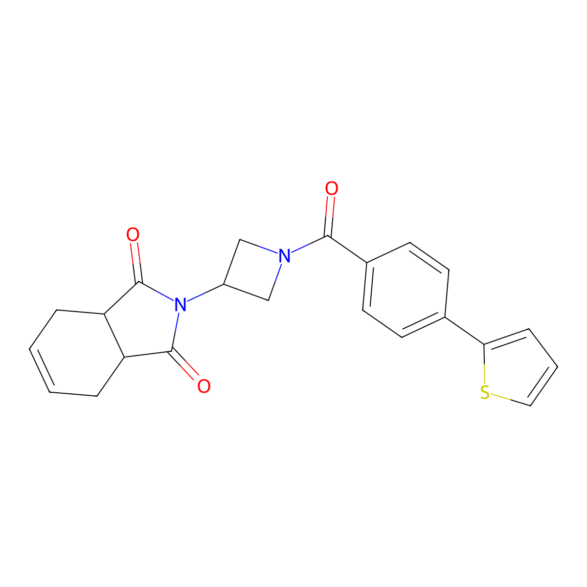 2-(1-(4-(thiophen-2-yl)benzoyl)azetidin-3-yl)-3a,4,7,7a-tetrahydro-1H-isoindole-1,3(2H)-dione molecular structure, CAS 1795476-88-8