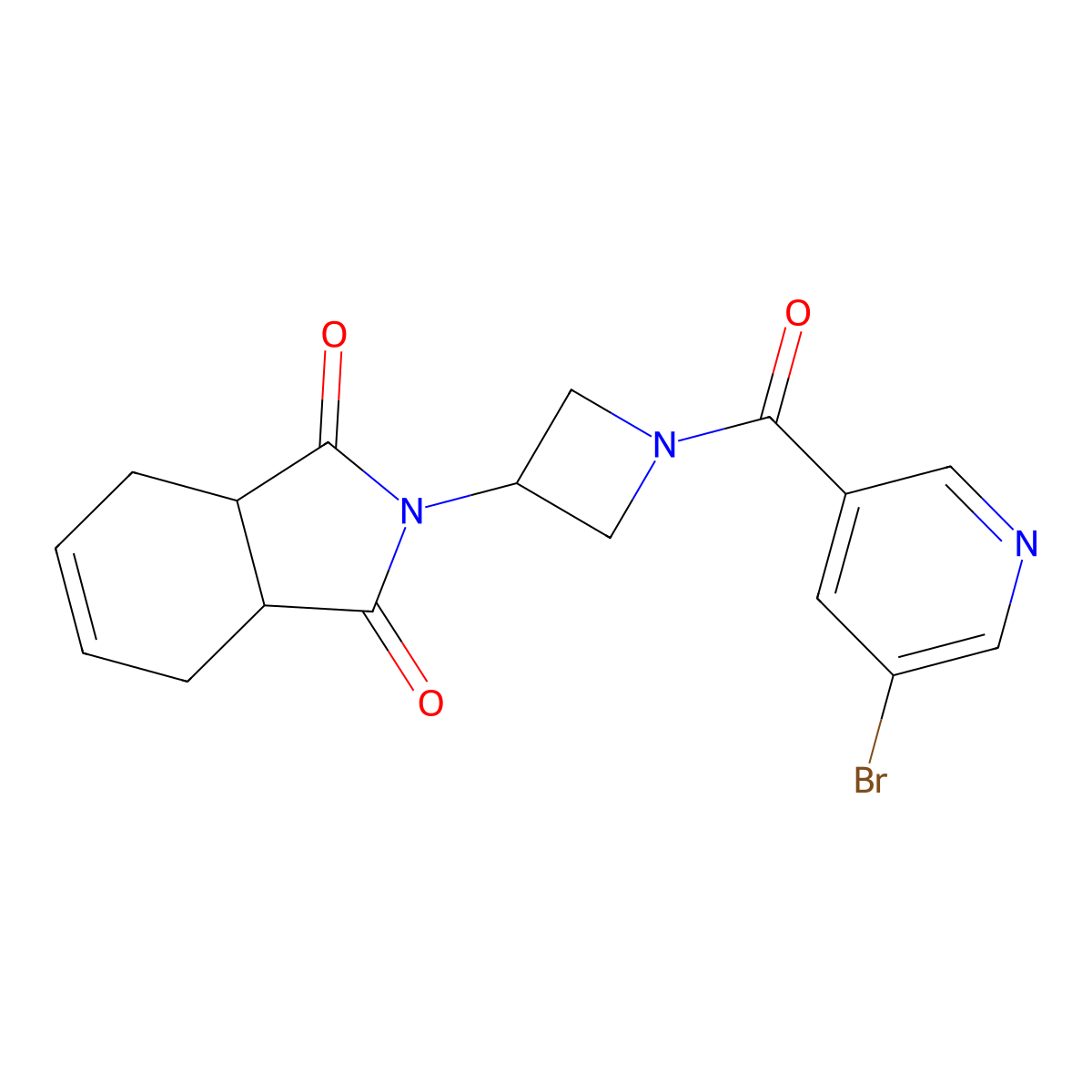 2-(1-(5-bromonicotinoyl)azetidin-3-yl)-3a,4,7,7a-tetrahydro-1H-isoindole-1,3(2H)-dione molecular structure, CAS 1795476-90-2