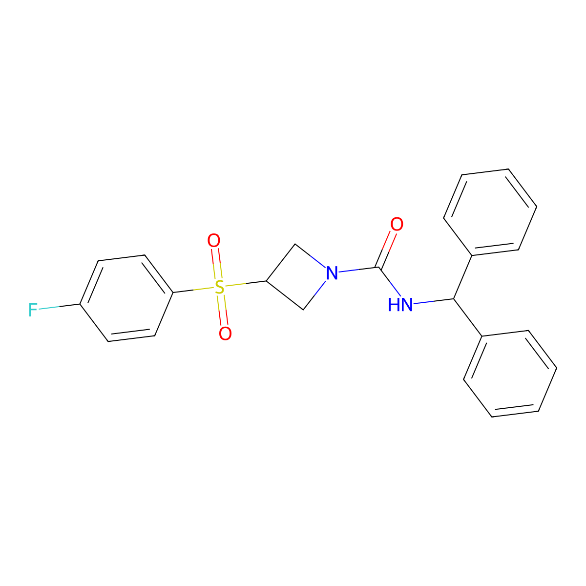 N-benzhydryl-3-((4-fluorophenyl)sulfonyl)azetidine-1-carboxamide molecular structure, CAS 1795477-02-9