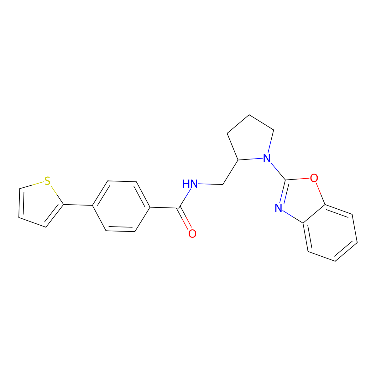 N-((1-(benzo[d]oxazol-2-yl)pyrrolidin-2-yl)methyl)-4-(thiophen-2-yl)benzamide molecular structure, CAS 1795477-31-4