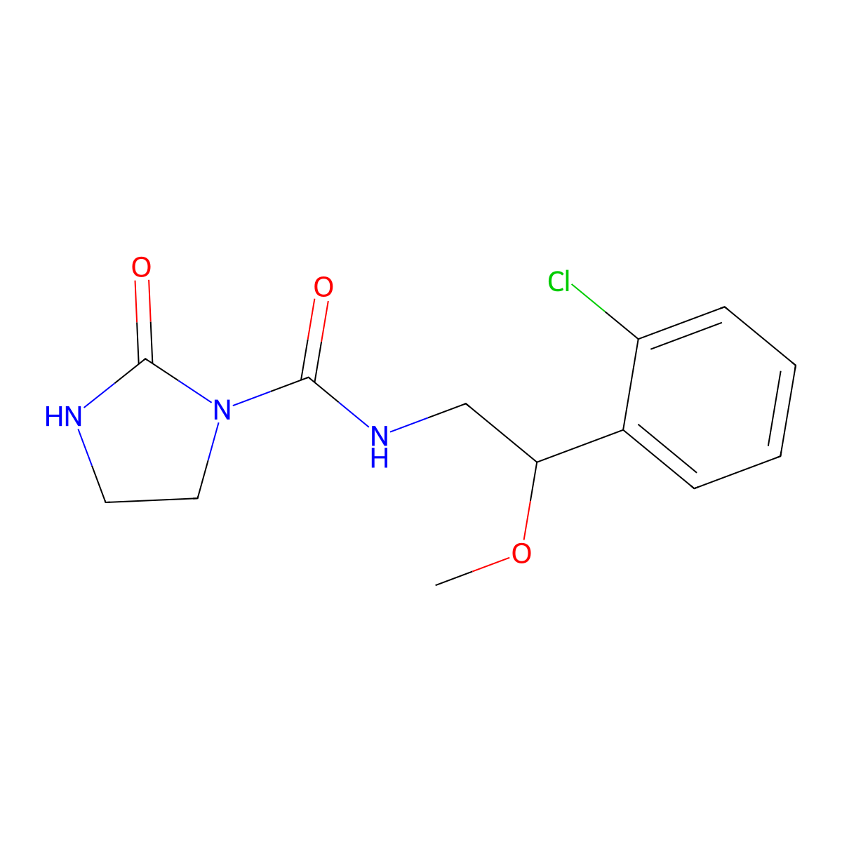 N-(2-(2-chlorophenyl)-2-methoxyethyl)-2-oxoimidazolidine-1-carboxamide molecular structure, CAS 1795478-07-7