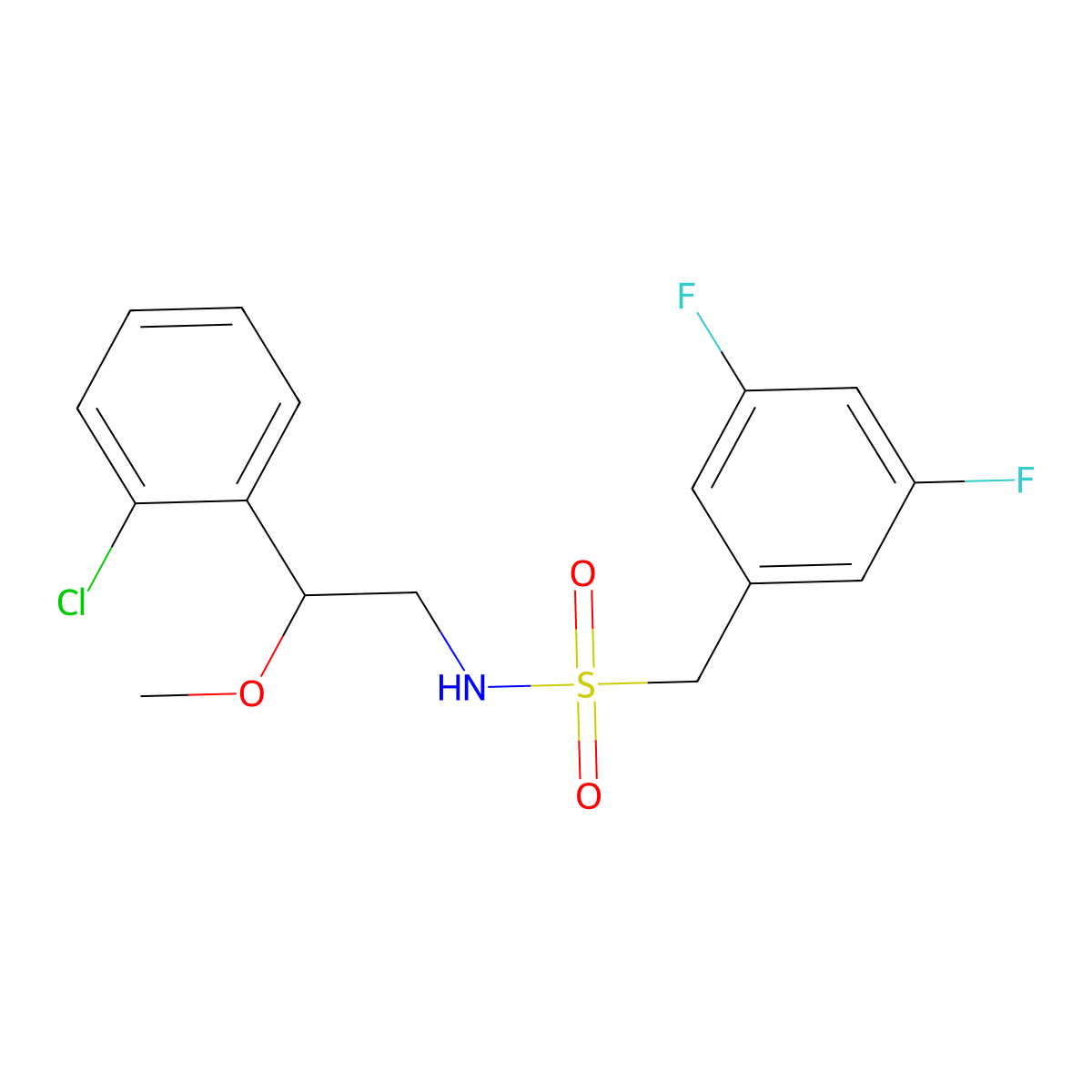N-[2-(2-chlorophenyl)-2-methoxyethyl]-1-(3,5-difluorophenyl)methanesulfonamide molecular structure, CAS 1795478-33-9