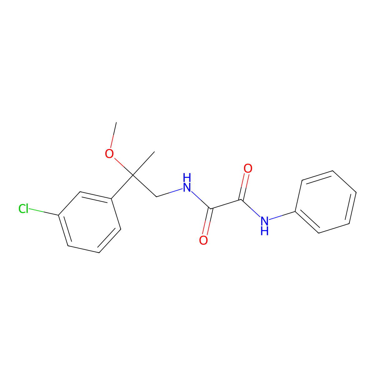 N1-(2-(3-chlorophenyl)-2-methoxypropyl)-N2-phenyloxalamide molecular structure, CAS 1795479-17-2