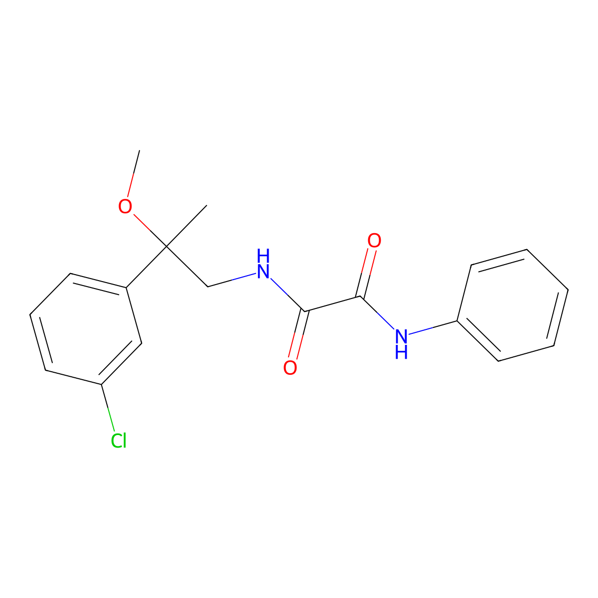 N1-(2-(3-chlorophenyl)-2-methoxypropyl)-N2-phenyloxalamide molecular structure, CAS 1795479-17-2