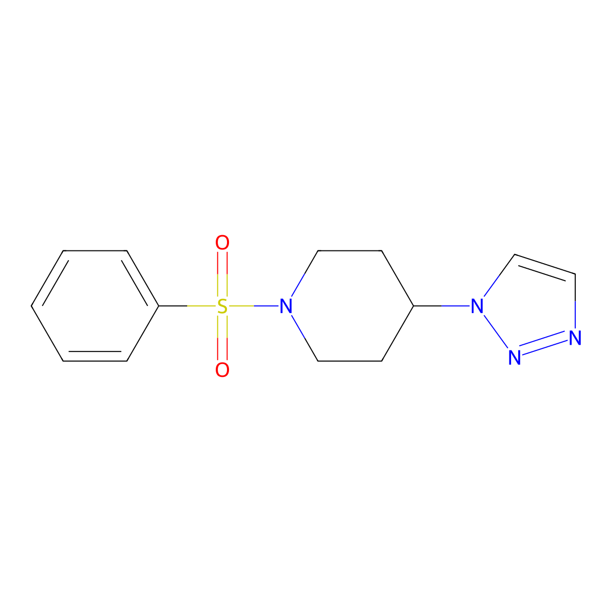 1-(phenylsulfonyl)-4-(1H-1,2,3-triazol-1-yl)piperidine molecular structure, CAS 1795479-98-9