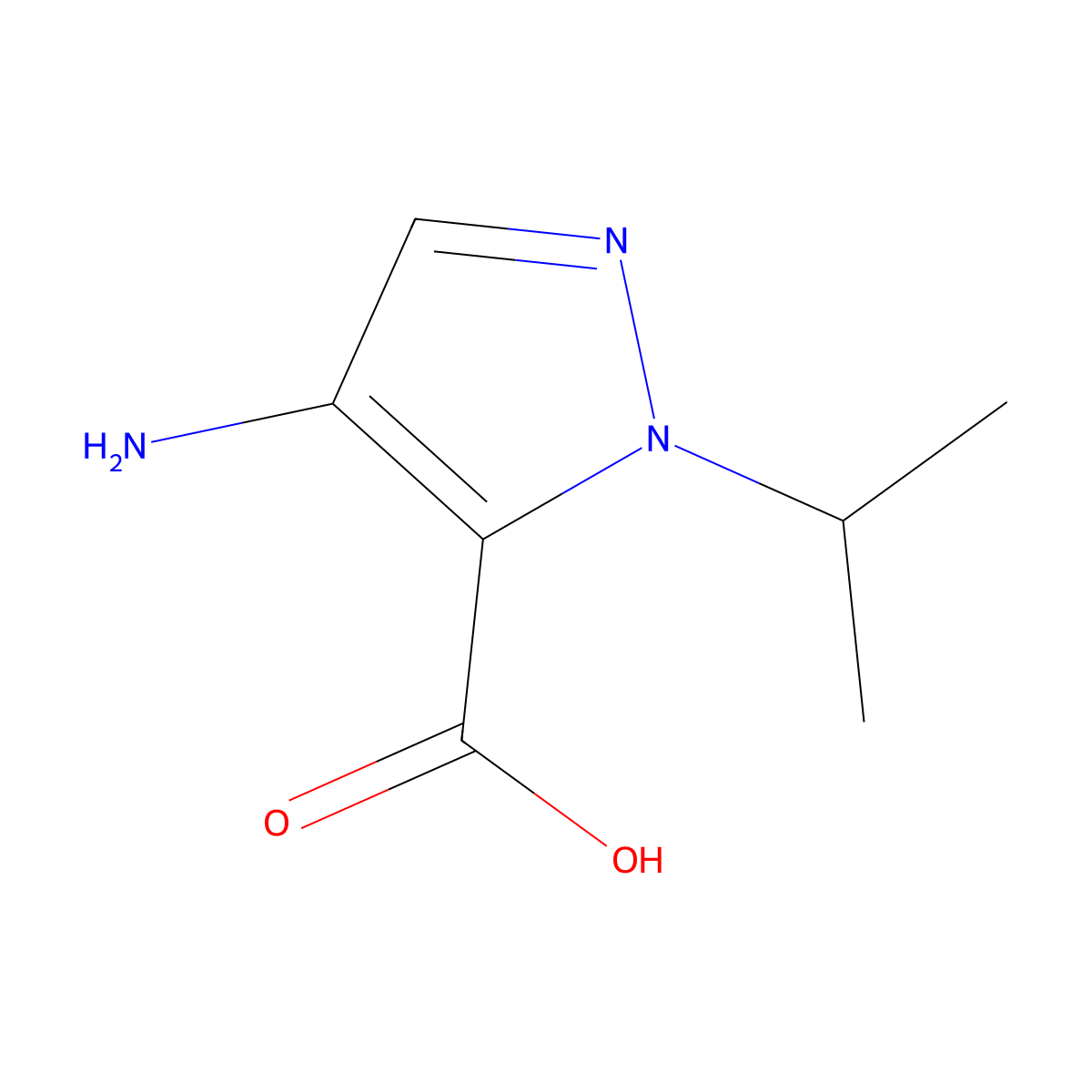 4-amino-1-(propan-2-yl)-1H-pyrazole-5-carboxylic acid molecular structure, CAS 1795480-01-1