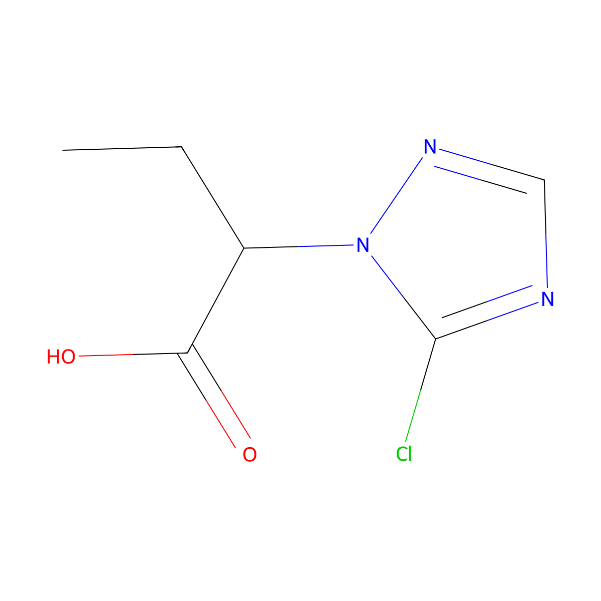 2-(5-chloro-1H-1,2,4-triazol-1-yl)butanoic acid molecular structure, CAS 1795480-08-8