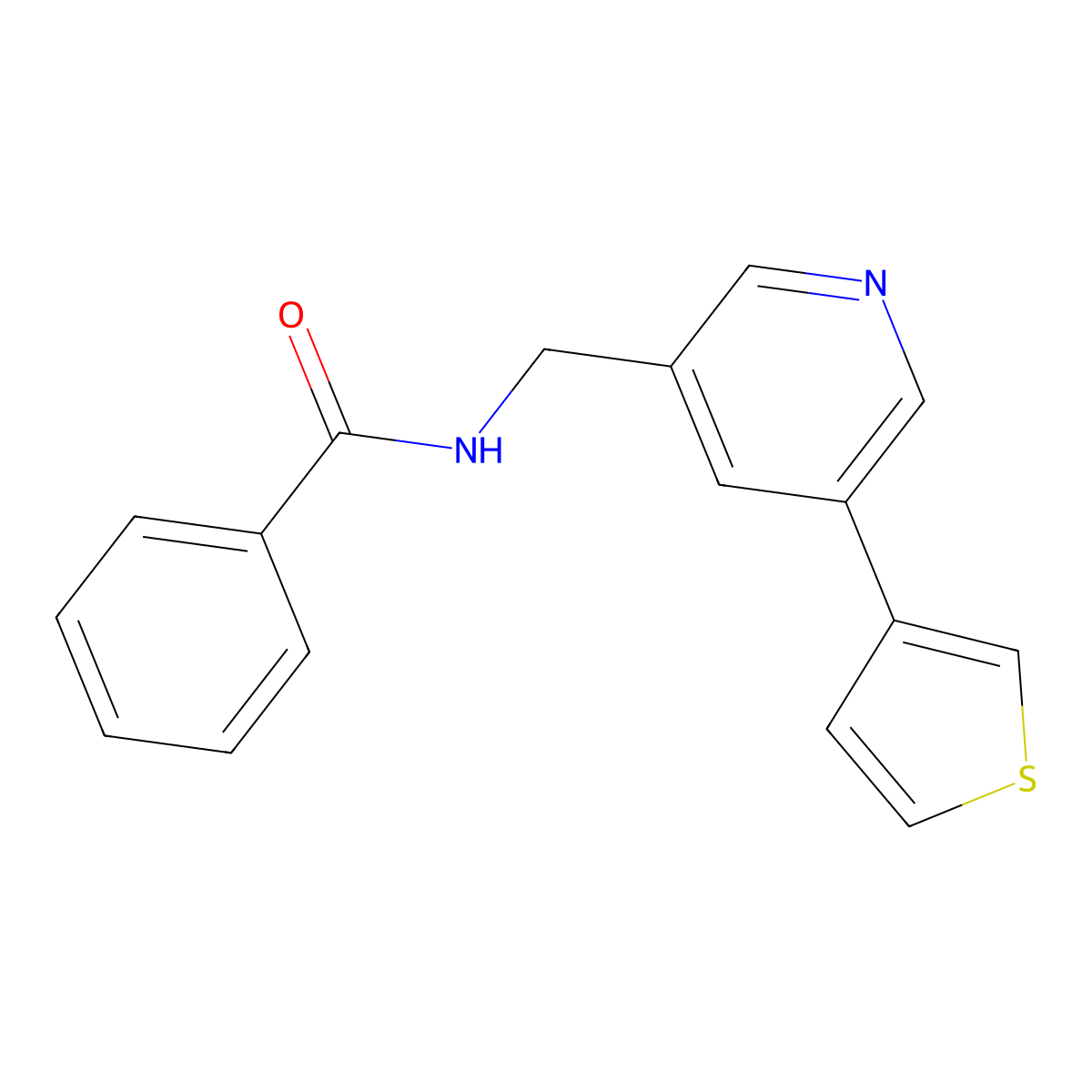 N-{[5-(thiophen-3-yl)pyridin-3-yl]methyl}benzamide molecular structure, CAS 1795480-16-8