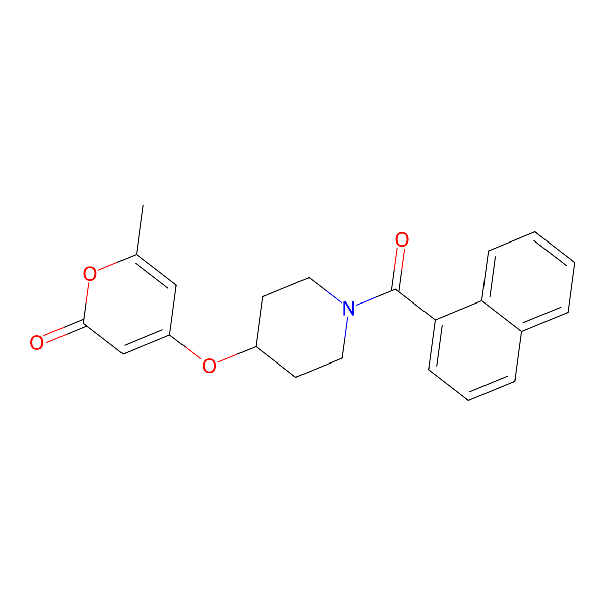 4-((1-(1-naphthoyl)piperidin-4-yl)oxy)-6-methyl-2H-pyran-2-one molecular structure, CAS 1795480-94-2