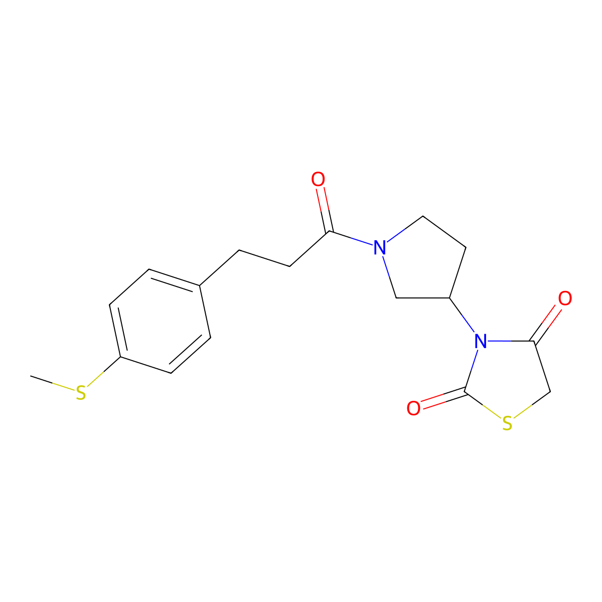 3-(1-(3-(4-(Methylthio)phenyl)propanoyl)pyrrolidin-3-yl)thiazolidine-2,4-dione molecular structure, CAS 1795481-41-2