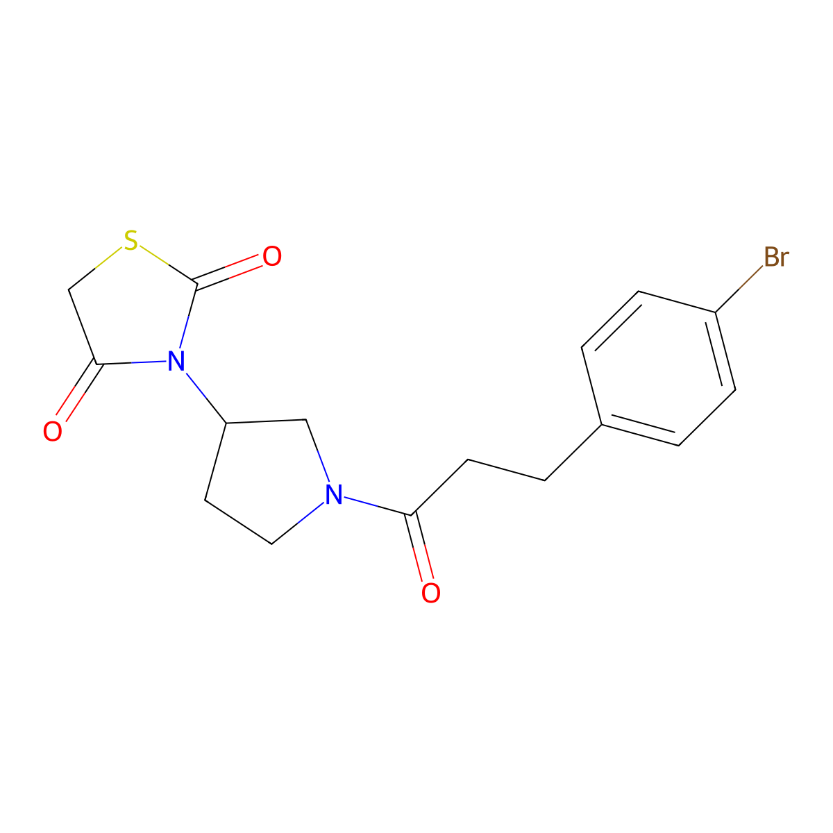 3-(1-(3-(4-Bromophenyl)propanoyl)pyrrolidin-3-yl)thiazolidine-2,4-dione molecular structure, CAS 1795481-46-7