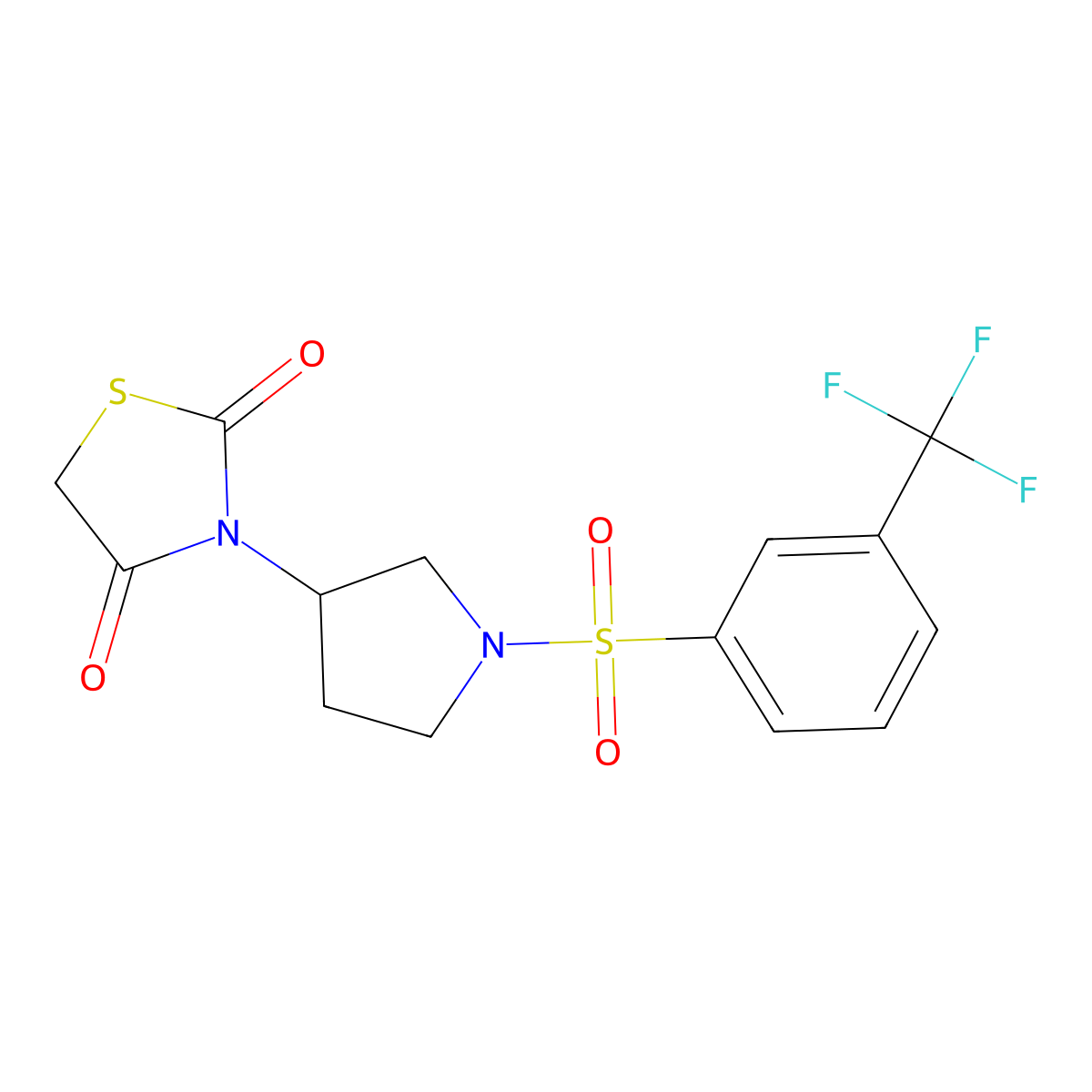 3-(1-((3-(Trifluoromethyl)phenyl)sulfonyl)pyrrolidin-3-yl)thiazolidine-2,4-dione molecular structure, CAS 1795481-47-8