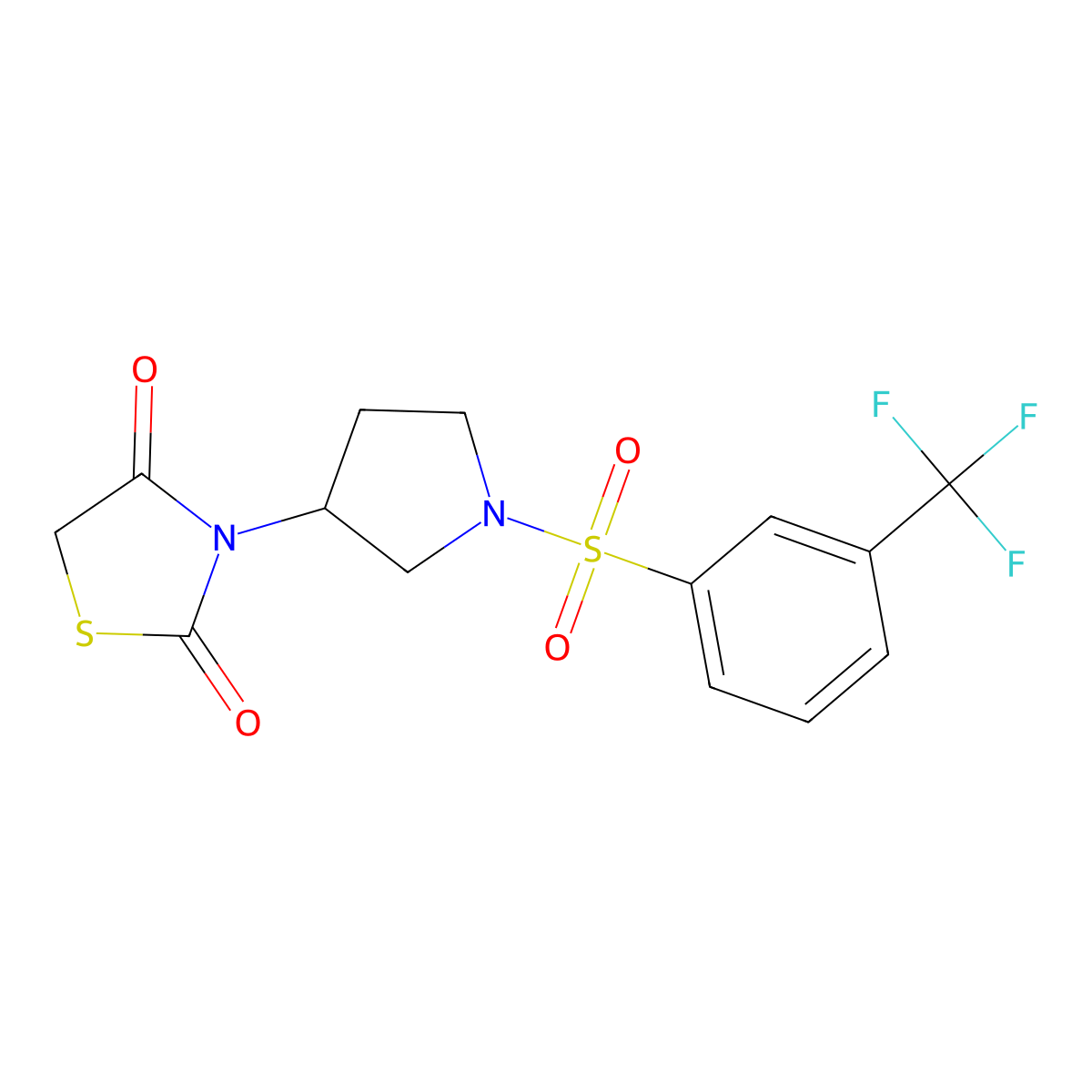 3-(1-((3-(Trifluoromethyl)phenyl)sulfonyl)pyrrolidin-3-yl)thiazolidine-2,4-dione molecular structure, CAS 1795481-47-8