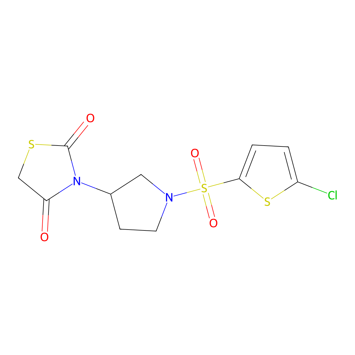 3-(1-((5-Chlorothiophen-2-yl)sulfonyl)pyrrolidin-3-yl)thiazolidine-2,4-dione molecular structure, CAS 1795481-56-9