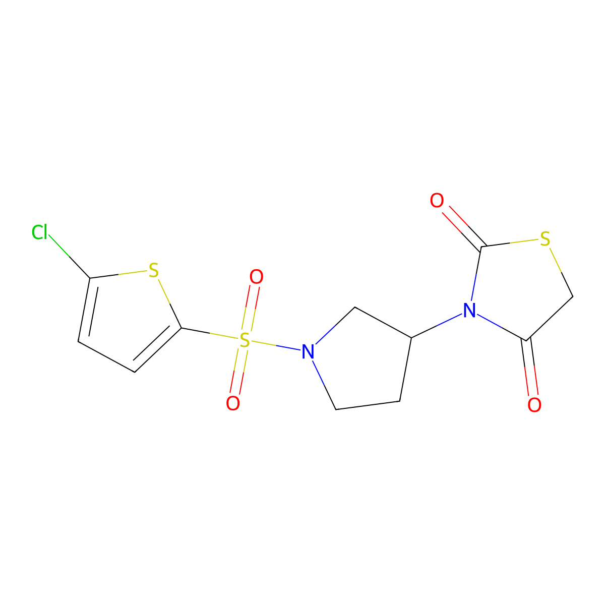 3-(1-((5-Chlorothiophen-2-yl)sulfonyl)pyrrolidin-3-yl)thiazolidine-2,4-dione molecular structure, CAS 1795481-56-9