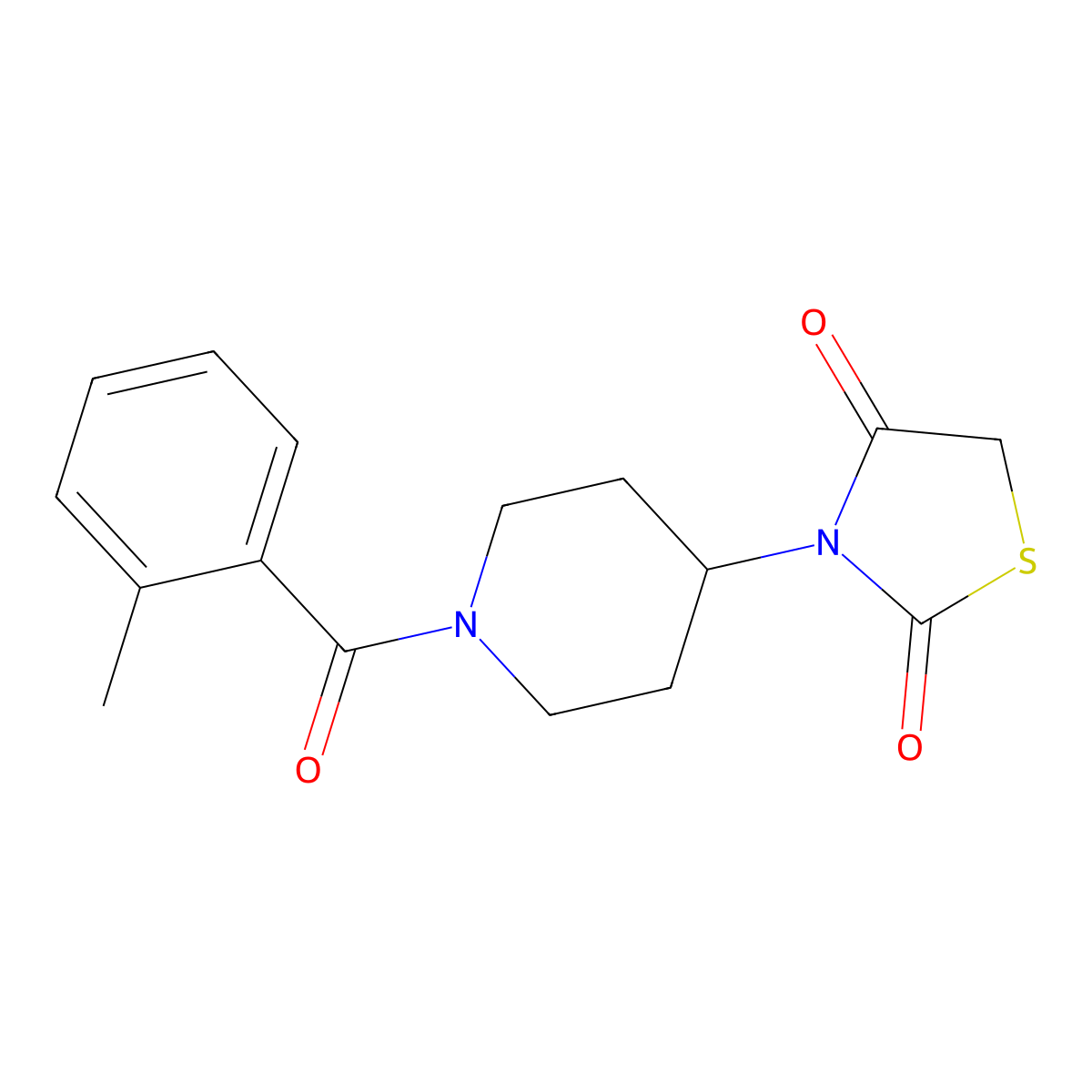 3-(1-(2-Methylbenzoyl)piperidin-4-yl)thiazolidine-2,4-dione molecular structure, CAS 1795481-57-0