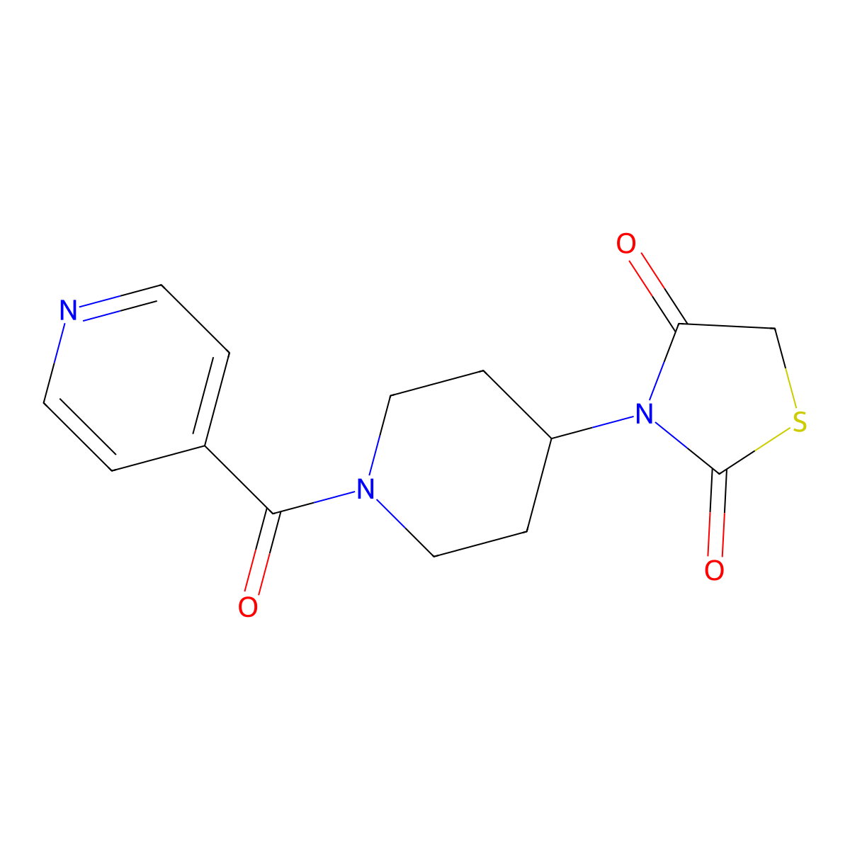 3-(1-Isonicotinoylpiperidin-4-yl)thiazolidine-2,4-dione molecular structure, CAS 1795481-72-9