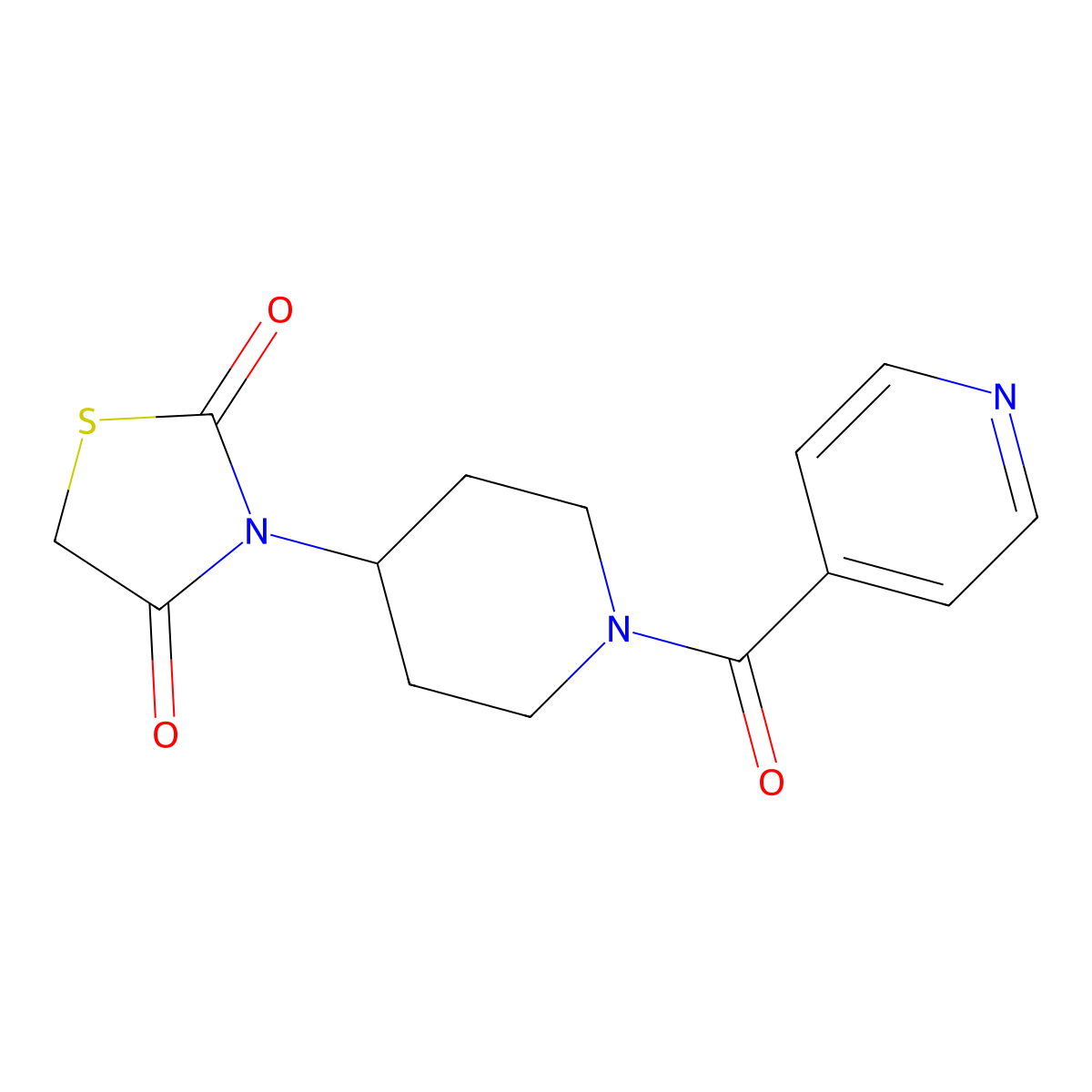 3-(1-Isonicotinoylpiperidin-4-yl)thiazolidine-2,4-dione molecular structure, CAS 1795481-72-9