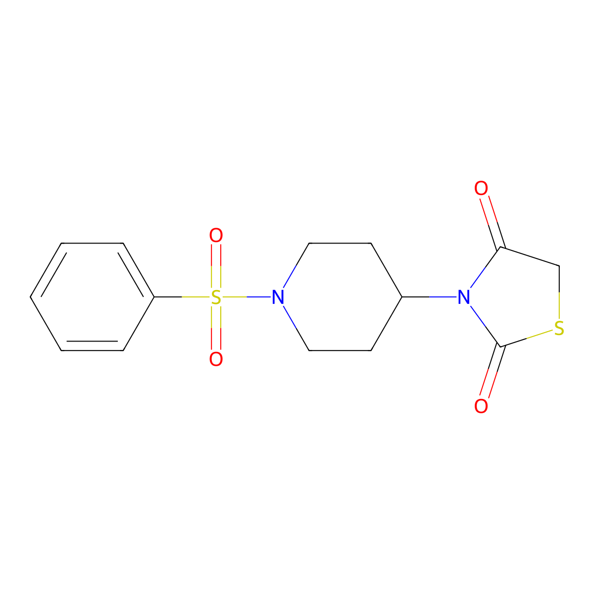 3-(1-(Phenylsulfonyl)piperidin-4-yl)thiazolidine-2,4-dione molecular structure, CAS 1795481-90-1