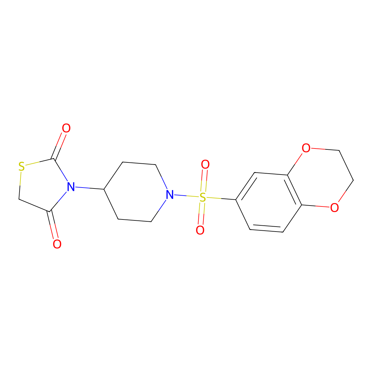 3-(1-((2,3-Dihydrobenzo[b][1,4]dioxin-6-yl)sulfonyl)piperidin-4-yl)thiazolidine-2,4-dione molecular structure, CAS 1795482-01-7