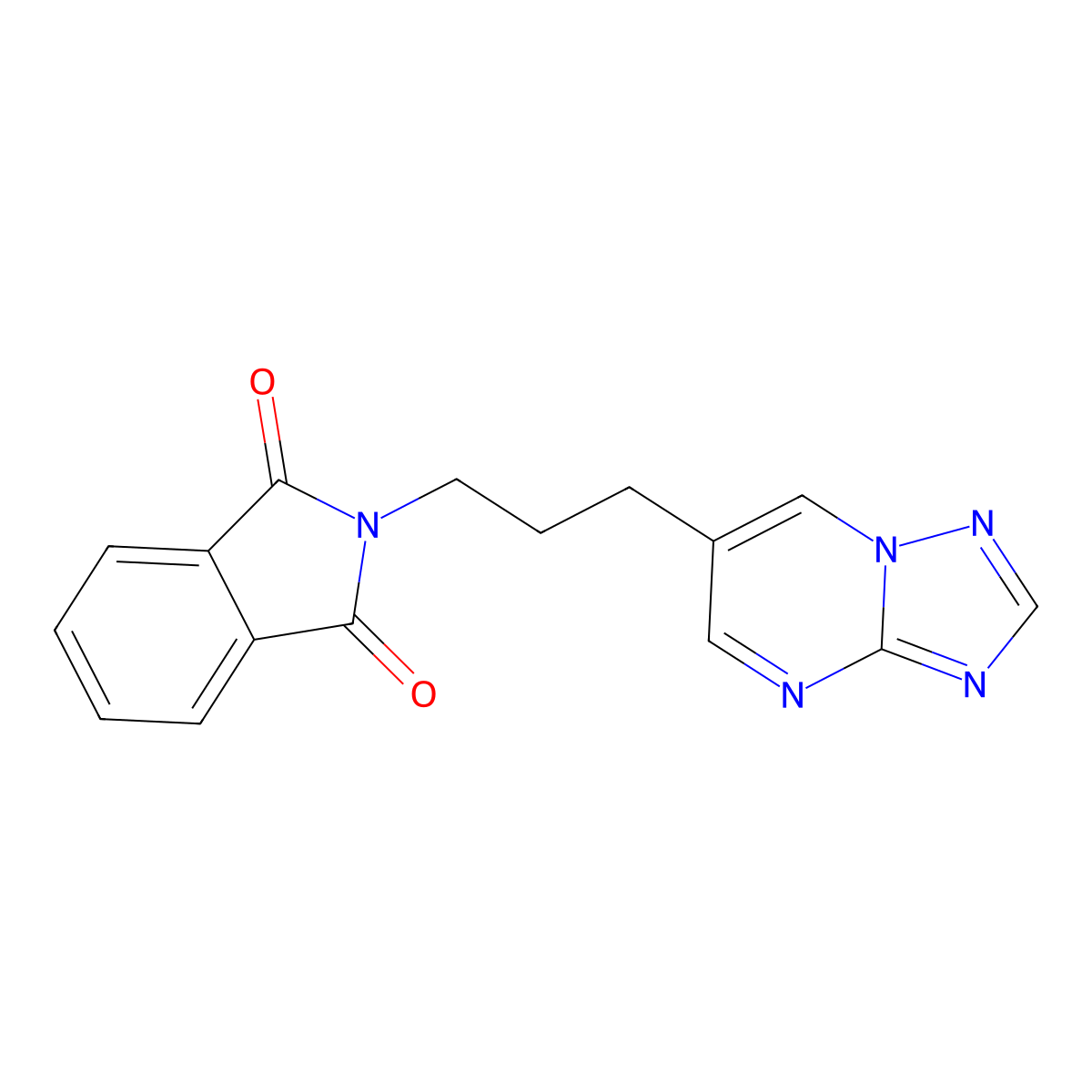 2-(3-([1,2,4]Triazolo[1,5-a]pyrimidin-6-yl)propyl)isoindoline-1,3-dione molecular structure, CAS 1795482-35-7