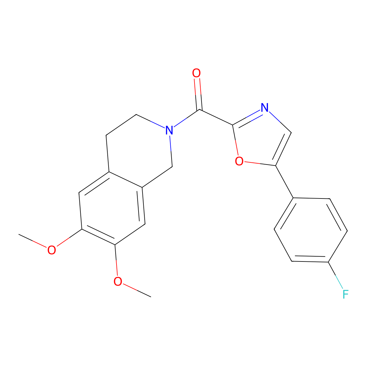 (6,7-dimethoxy-3,4-dihydroisoquinolin-2(1H)-yl)(5-(4-fluorophenyl)oxazol-2-yl)methanone molecular structure, CAS 1795482-43-7