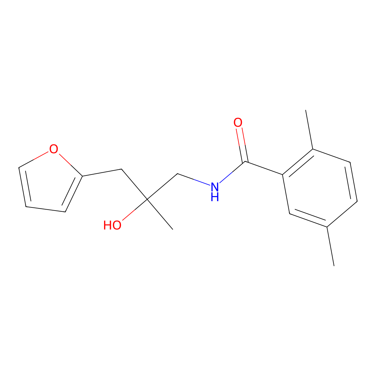 N-(3-(furan-2-yl)-2-hydroxy-2-methylpropyl)-2,5-dimethylbenzamide molecular structure, CAS 1795483-40-7