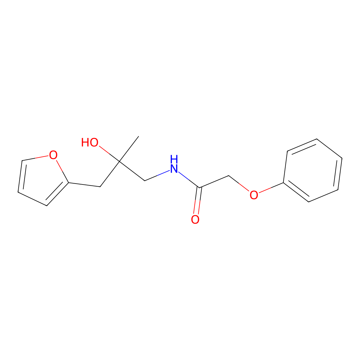 N-(3-(furan-2-yl)-2-hydroxy-2-methylpropyl)-2-phenoxyacetamide molecular structure, CAS 1795483-46-3