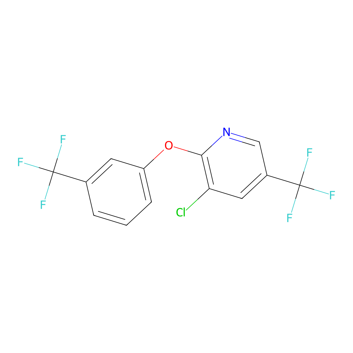 3-Chloro-5-(trifluoromethyl)-2-[3-(trifluoromethyl)phenoxy]pyridine molecular structure, CAS 1795483-74-7