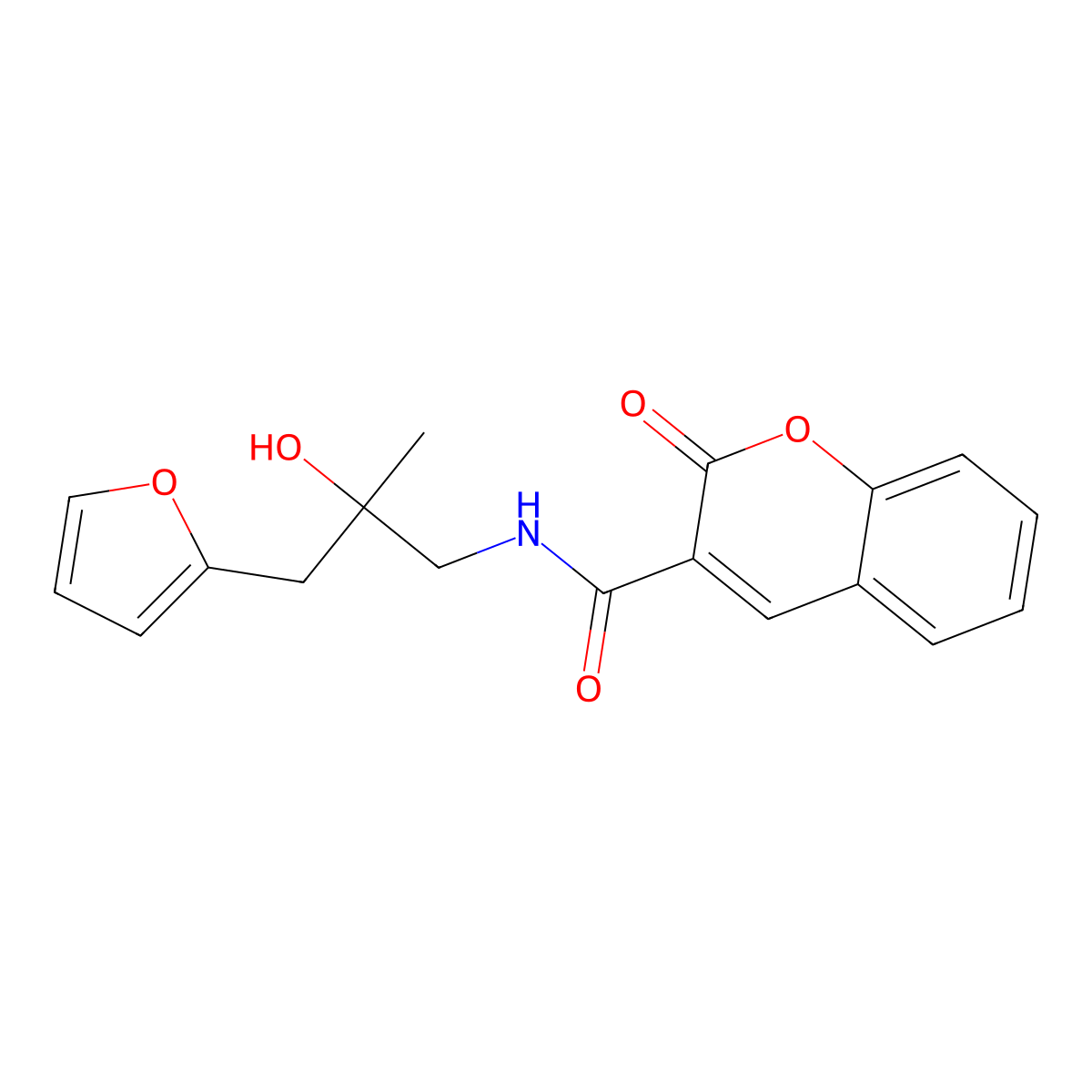 N-(3-(furan-2-yl)-2-hydroxy-2-methylpropyl)-2-oxo-2H-chromene-3-carboxamide molecular structure, CAS 1795483-79-2