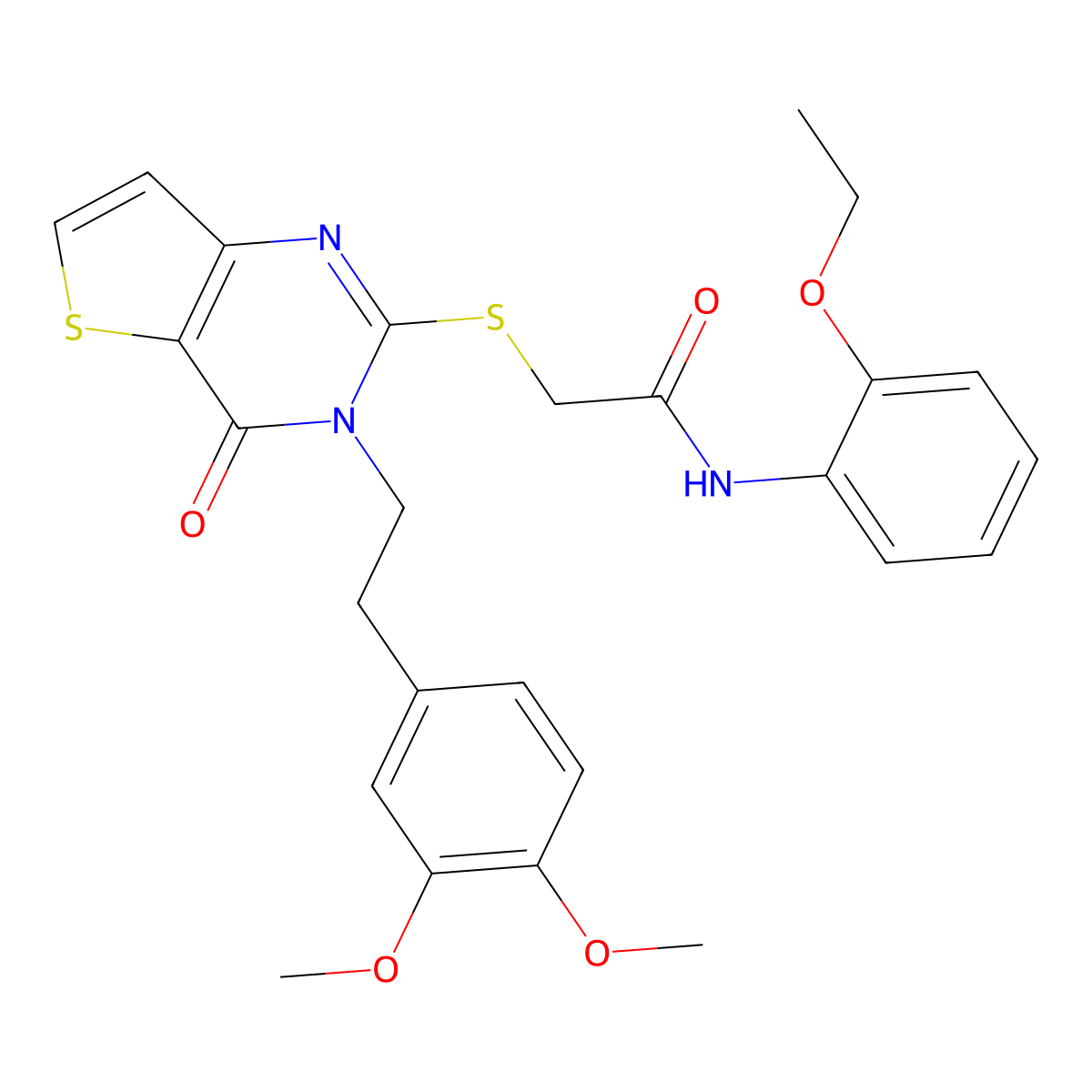 2-((3-(3,4-dimethoxyphenethyl)-4-oxo-3,4-dihydrothieno[3,2-d]pyrimidin-2-yl)thio)-N-(2-ethoxyphenyl)acetamide molecular structure, CAS 1795483-86-1