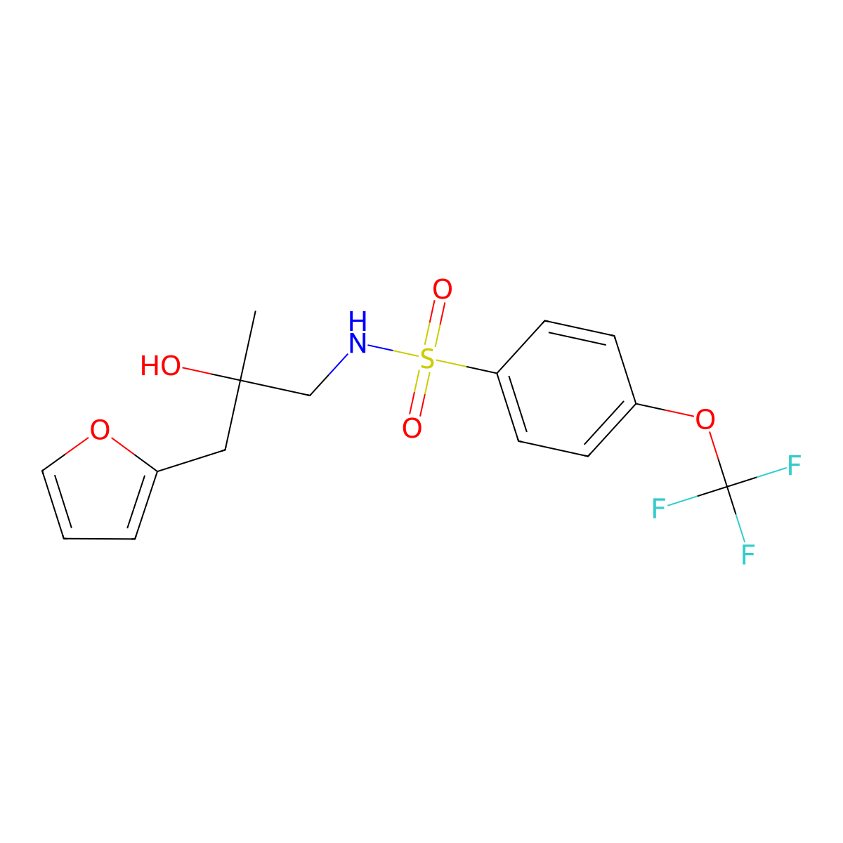 N-(3-(furan-2-yl)-2-hydroxy-2-methylpropyl)-4-(trifluoromethoxy)benzenesulfonamide molecular structure, CAS 1795483-90-7