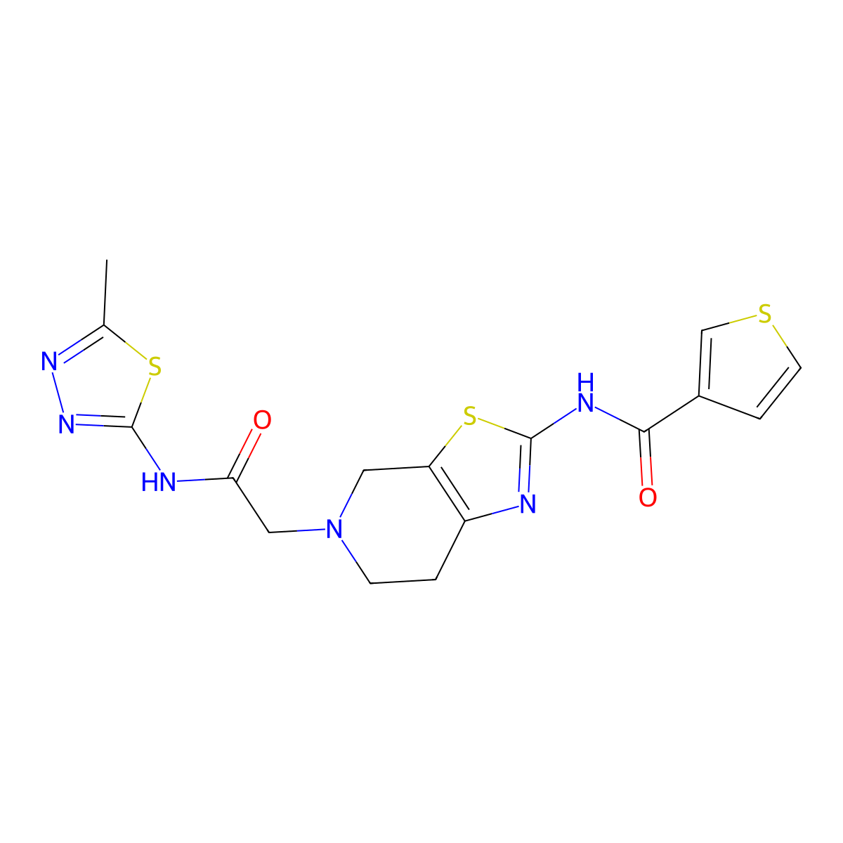 N-(5-(2-((5-methyl-1,3,4-thiadiazol-2-yl)amino)-2-oxoethyl)-4,5,6,7-tetrahydrothiazolo[5,4-c]pyridin-2-yl)thiophene-3-carboxamide molecular structure, CAS 1795484-02-4