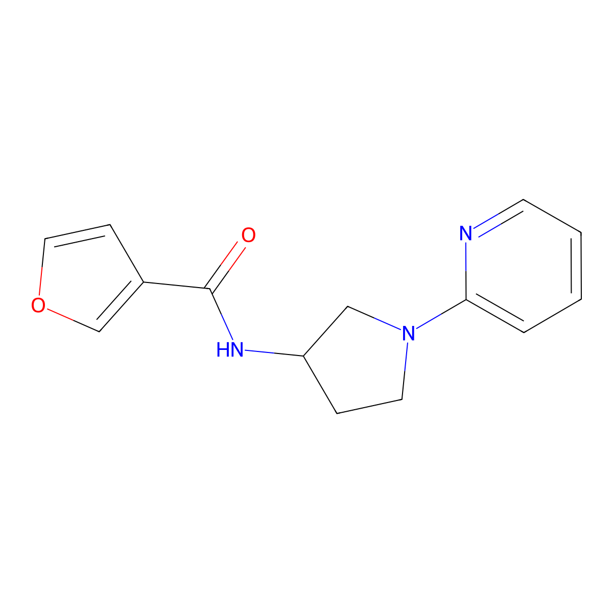 N-(1-(pyridin-2-yl)pyrrolidin-3-yl)furan-3-carboxamide molecular structure, CAS 1795484-03-5