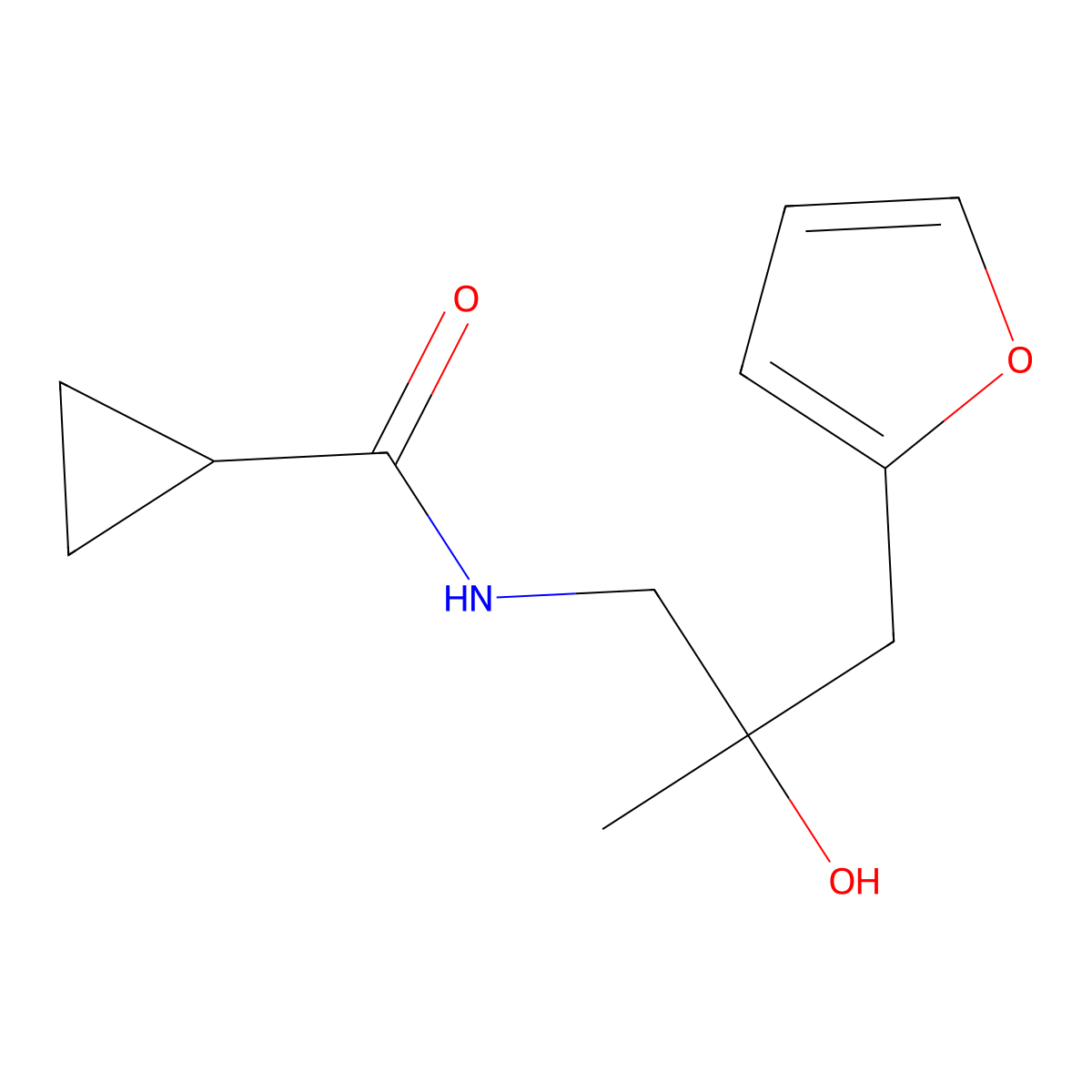 N-[3-(furan-2-yl)-2-hydroxy-2-methylpropyl]cyclopropanecarboxamide molecular structure, CAS 1795484-04-6