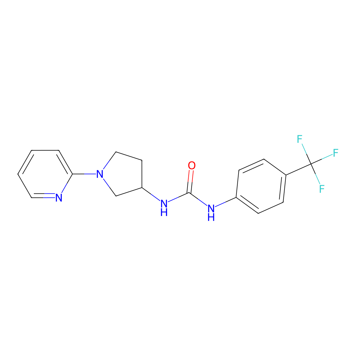 1-(1-(Pyridin-2-yl)pyrrolidin-3-yl)-3-(4-(trifluoromethyl)phenyl)urea molecular structure, CAS 1795484-06-8