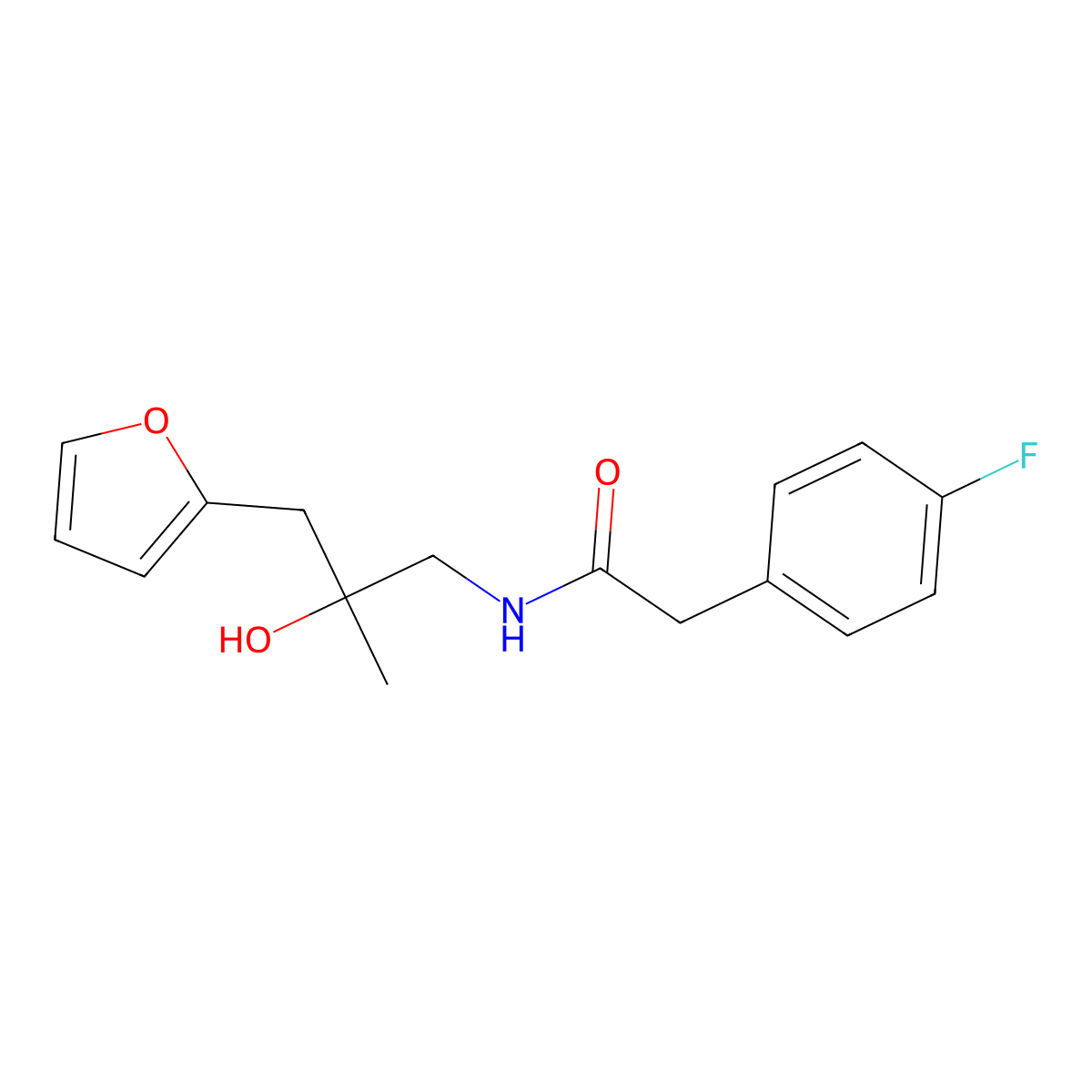 2-(4-fluorophenyl)-N-(3-(furan-2-yl)-2-hydroxy-2-methylpropyl)acetamide molecular structure, CAS 1795484-07-9