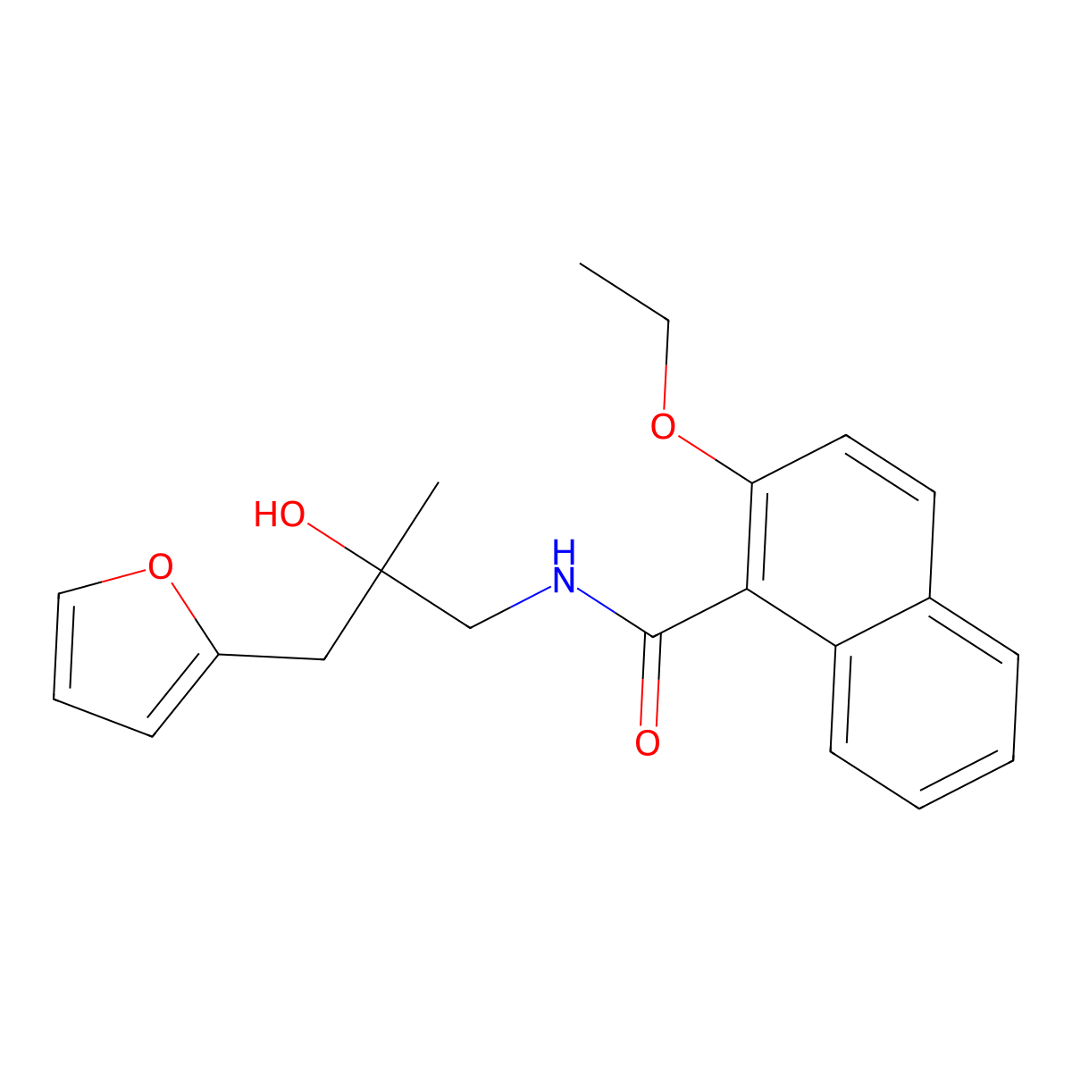 2-ethoxy-N-(3-(furan-2-yl)-2-hydroxy-2-methylpropyl)-1-naphthamide molecular structure, CAS 1795484-14-8