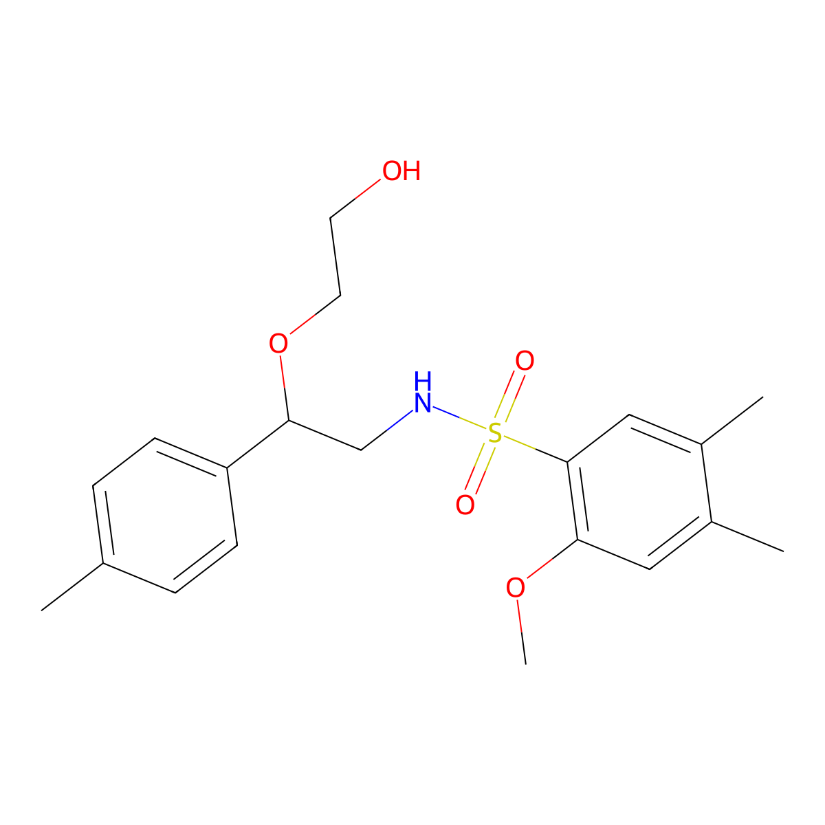 N-(2-(2-hydroxyethoxy)-2-(p-tolyl)ethyl)-2-methoxy-4,5-dimethylbenzenesulfonamide molecular structure, CAS 1795484-20-6