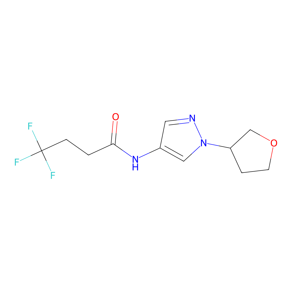 4,4,4-trifluoro-N-(1-(tetrahydrofuran-3-yl)-1H-pyrazol-4-yl)butanamide molecular structure, CAS 1795484-42-2