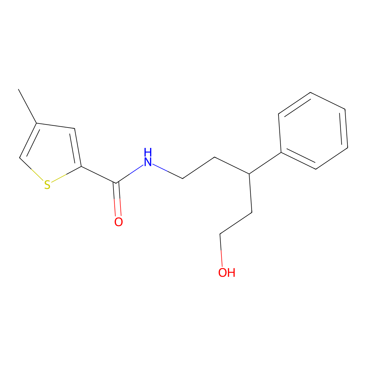 N-(5-hydroxy-3-phenylpentyl)-4-methylthiophene-2-carboxamide molecular structure, CAS 1795484-84-2
