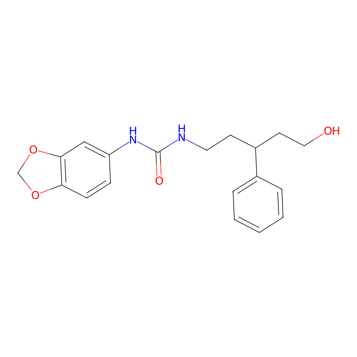 1-(Benzo[d][1,3]dioxol-5-yl)-3-(5-hydroxy-3-phenylpentyl)urea molecular structure, CAS 1795485-07-2