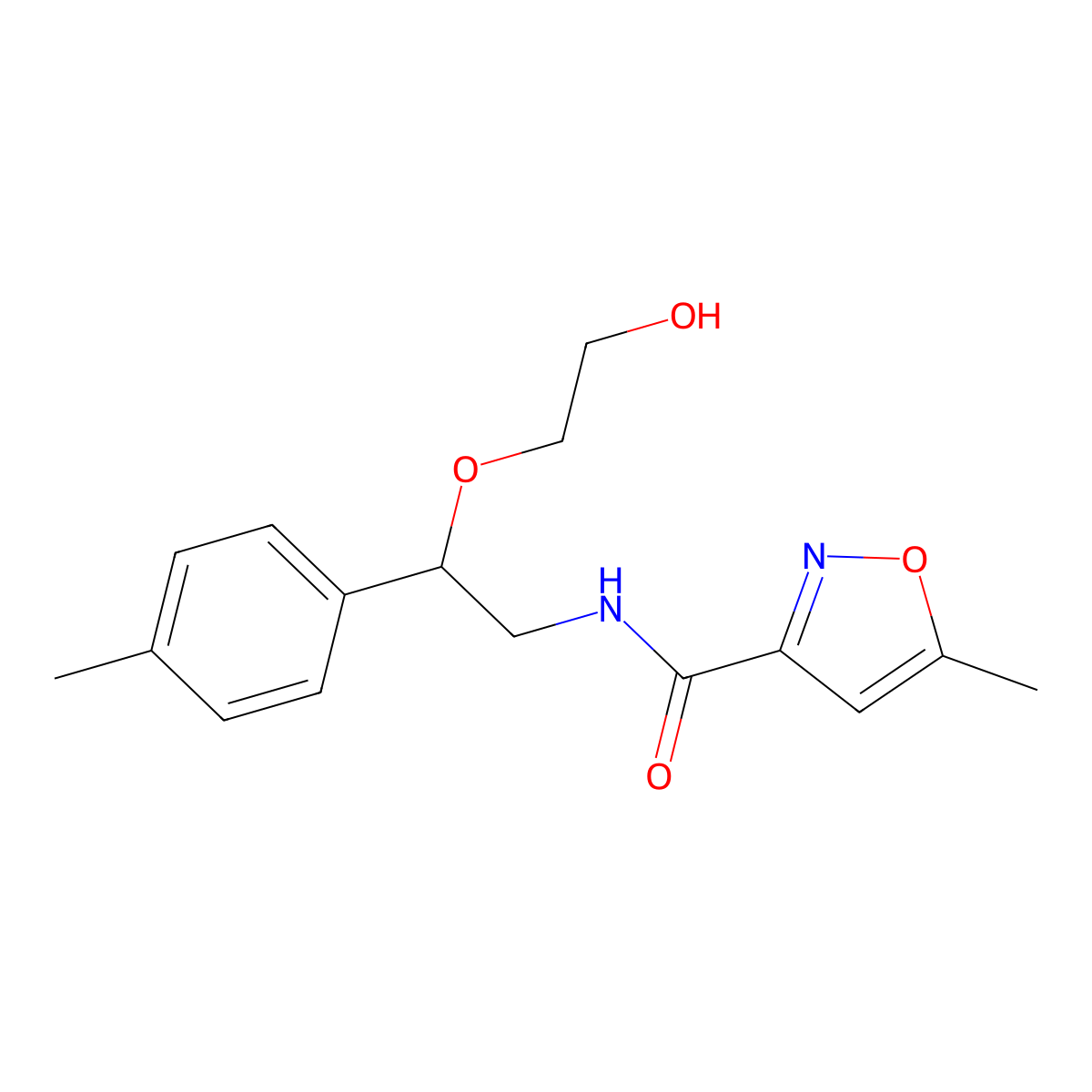 N-(2-(2-hydroxyethoxy)-2-(p-tolyl)ethyl)-5-methylisoxazole-3-carboxamide molecular structure, CAS 1795485-14-1