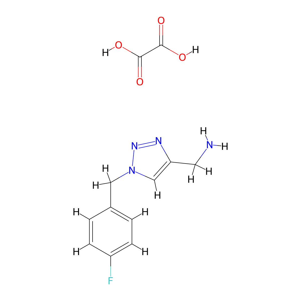 oxalic acid; {1-[(4-fluorophenyl)methyl]-1H-1,2,3-triazol-4-yl}methanamine molecular structure, CAS 1795485-29-8