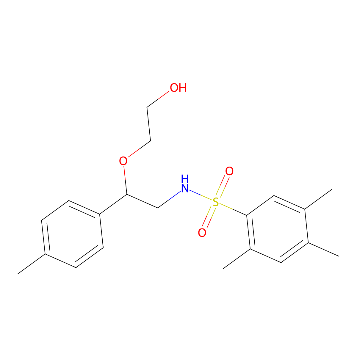 N-(2-(2-hydroxyethoxy)-2-(p-tolyl)ethyl)-2,4,5-trimethylbenzenesulfonamide molecular structure, CAS 1795485-34-5