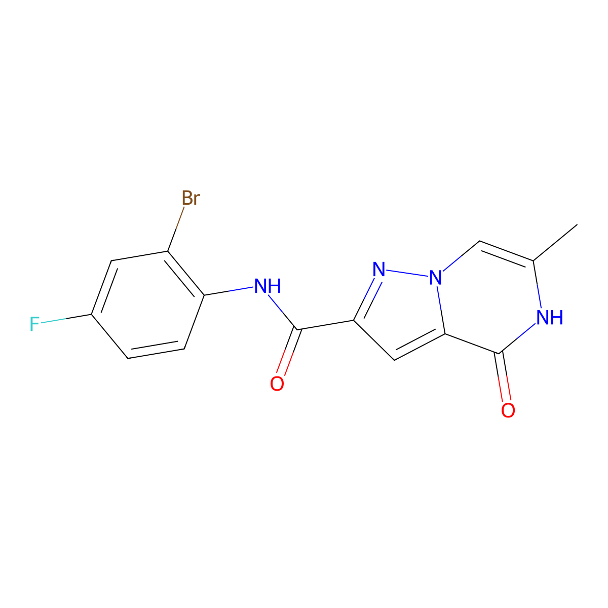 N-(2-bromo-4-fluorophenyl)-6-methyl-4-oxo-4,5-dihydropyrazolo[1,5-a]pyrazine-2-carboxamide molecular structure, CAS 1795485-74-3