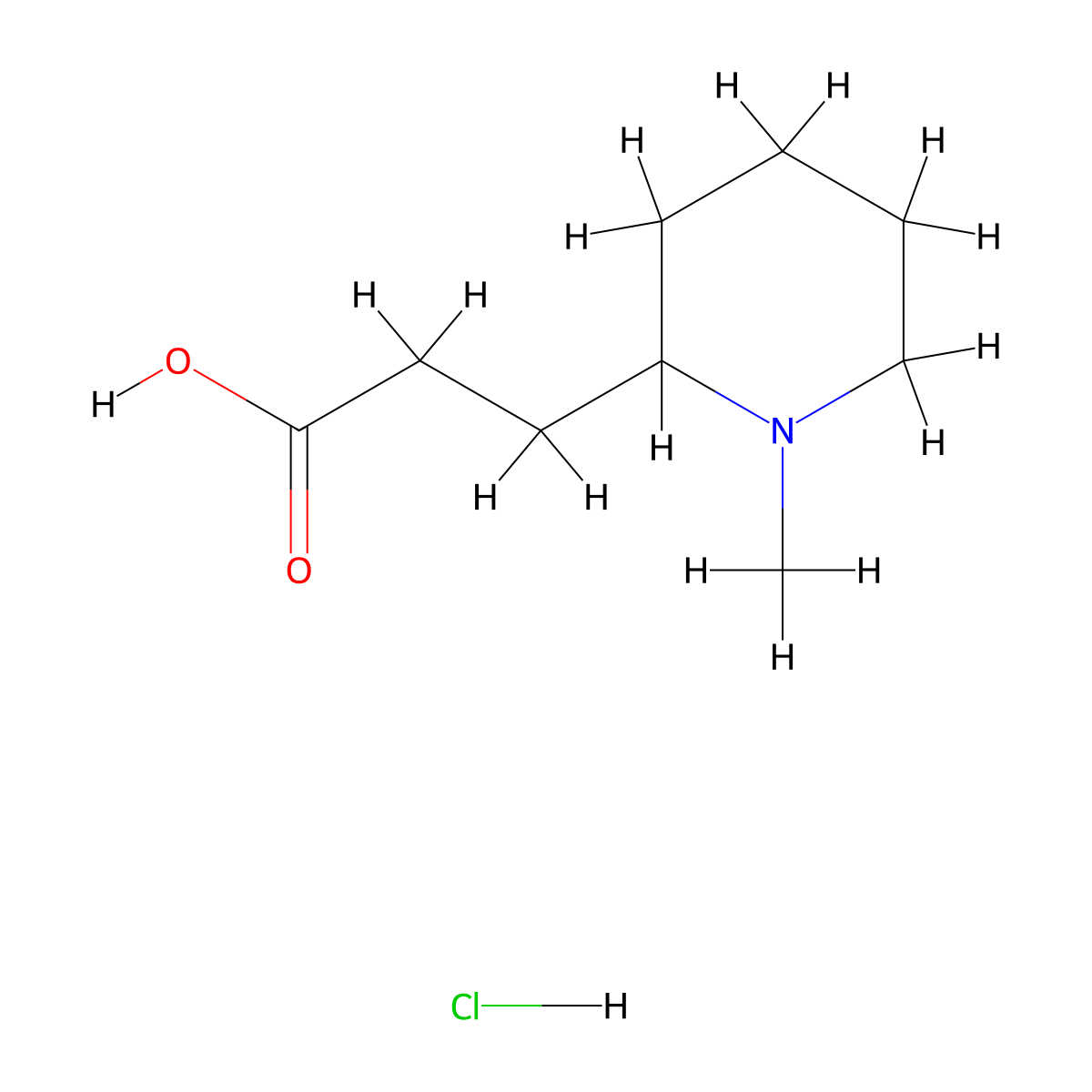 3-(1-Methylpiperidin-2-yl)propanoic acid hydrochloride molecular structure, CAS 1795486-34-8