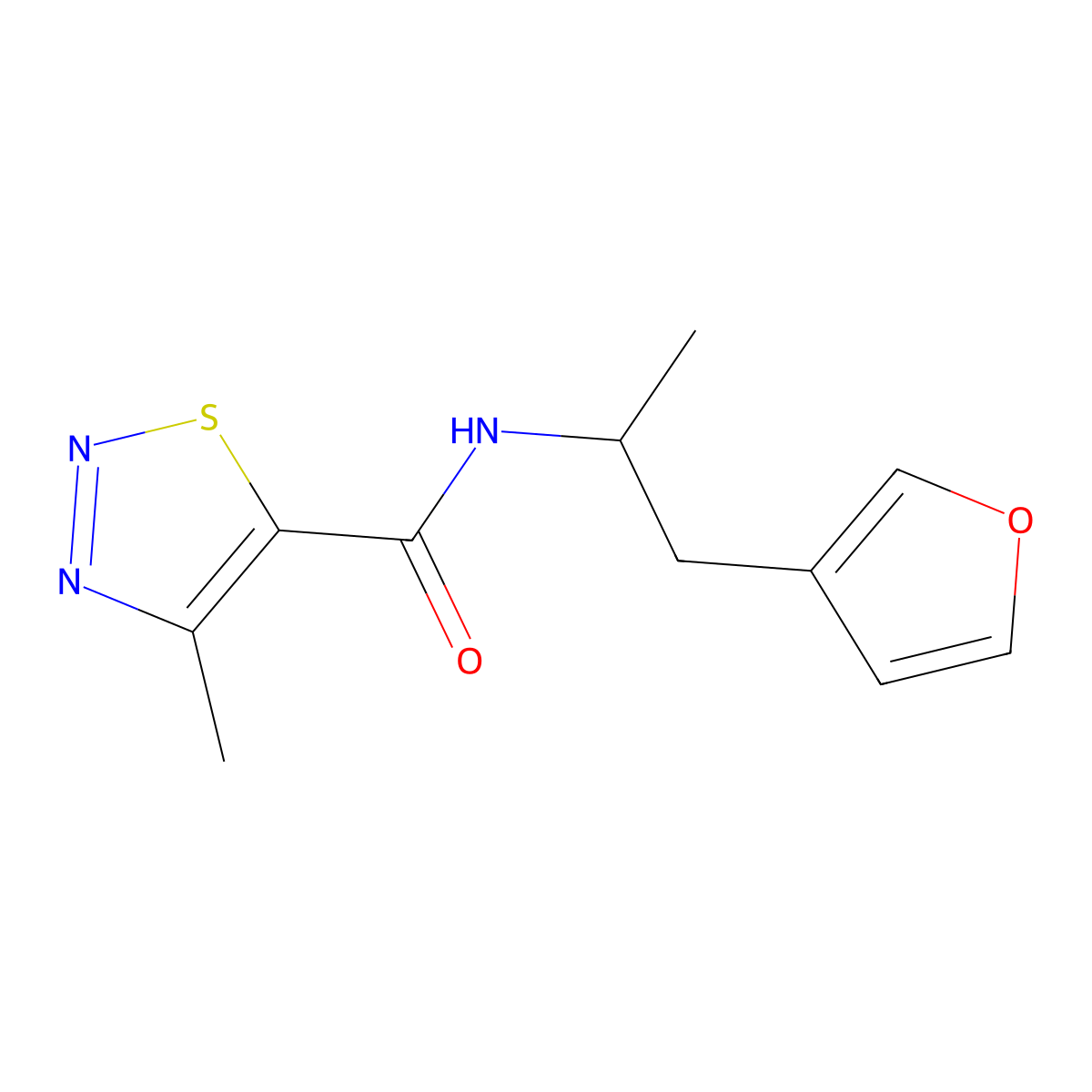 N-[1-(furan-3-yl)propan-2-yl]-4-methyl-1,2,3-thiadiazole-5-carboxamide molecular structure, CAS 1795487-08-9