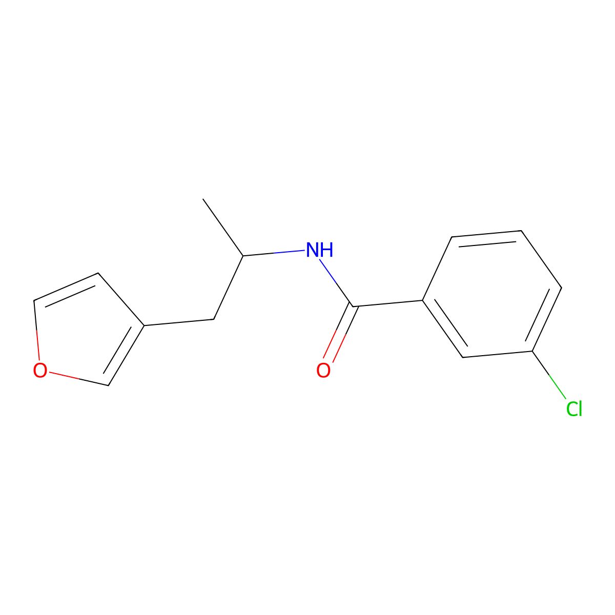 3-chloro-N-[1-(furan-3-yl)propan-2-yl]benzamide molecular structure, CAS 1795487-27-2