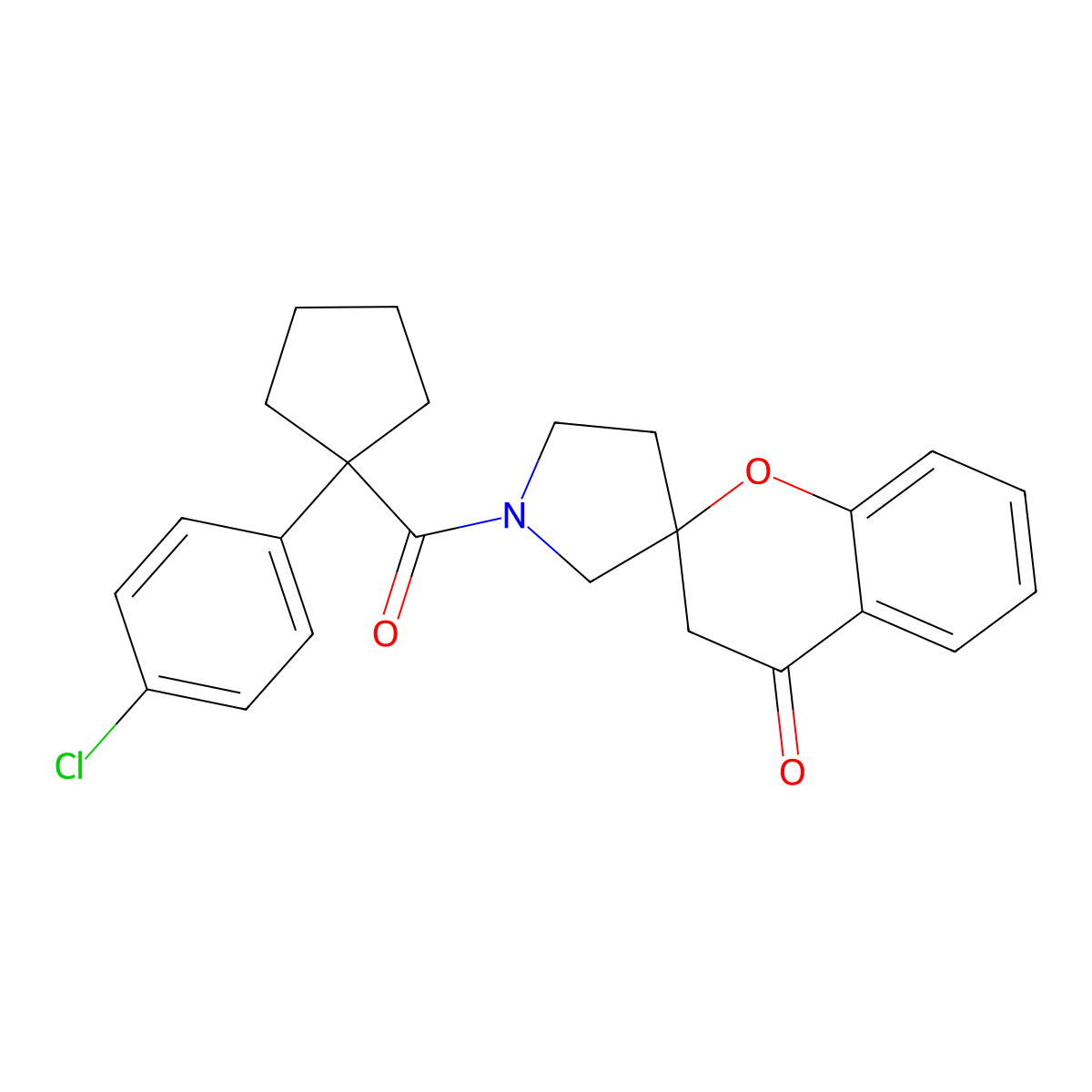 1'-(1-(4-Chlorophenyl)cyclopentanecarbonyl)spiro[chroman-2,3'-pyrrolidin]-4-one molecular structure, CAS 1795487-58-9